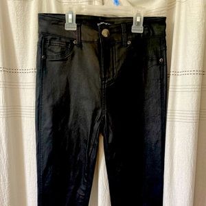 Wax coated high waisted skinny pants